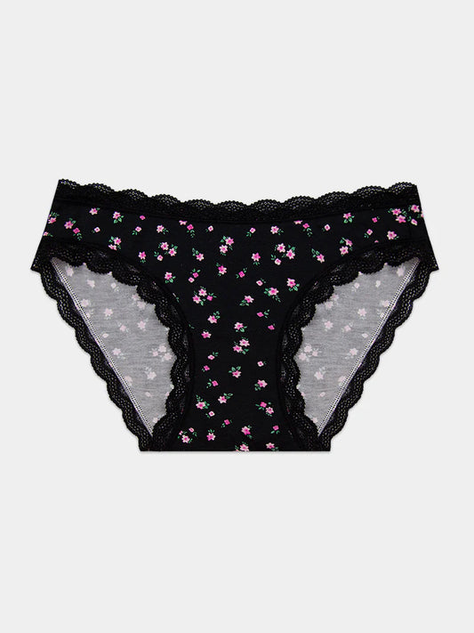 Stripe & Stare knickers single - Rosebud