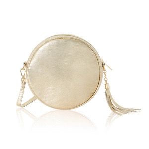 Leather Circle Bag - Gold