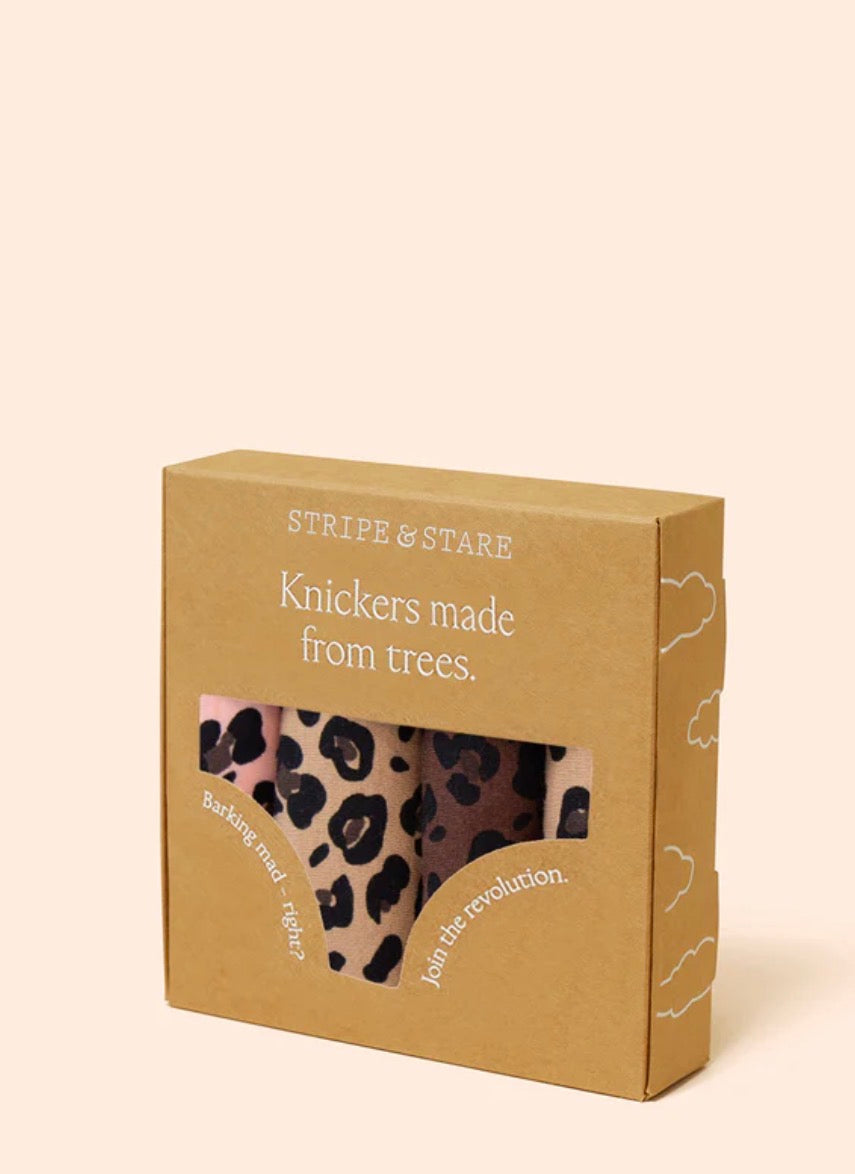 Stripe & Stare peach latte leopards