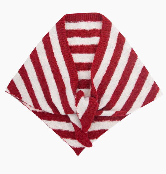 Red & white stripe triangle scarf