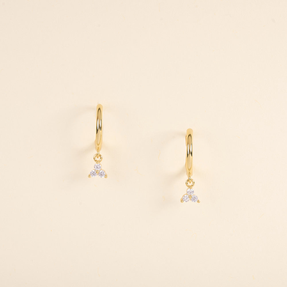 by garance Sila earrings - 3 round pendant