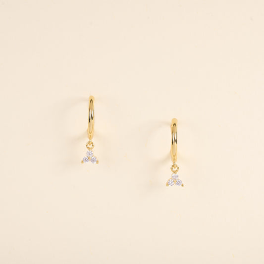 by garance Sila earrings - 3 round pendant