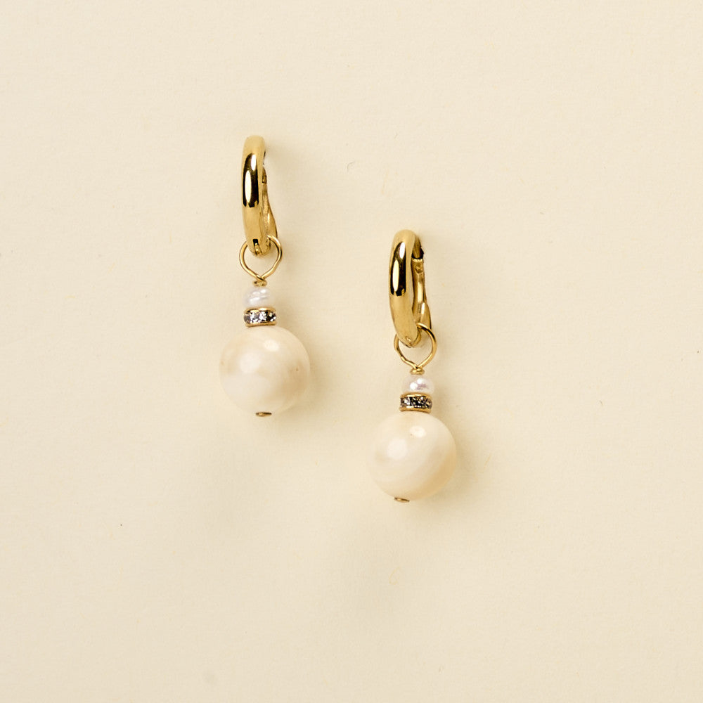 by garance Tulo earrings - round mother of pearl