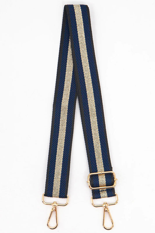 Bag Strap - Navy Blue Glitter Stripe