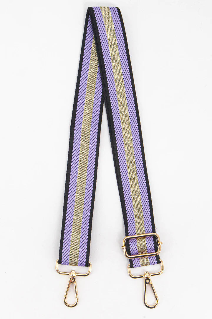 Bag Strap - Lilac Glitter Stripe