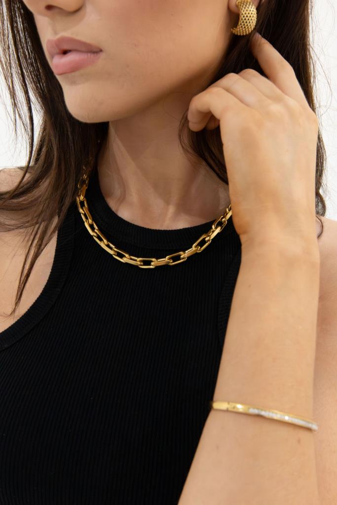 Chunky chain Oval gold necklace