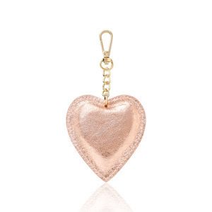 Heart keyring & bag charm - rose gold