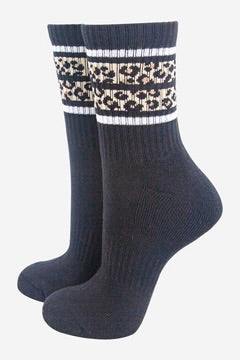 Sport Socks - Black & Leooard