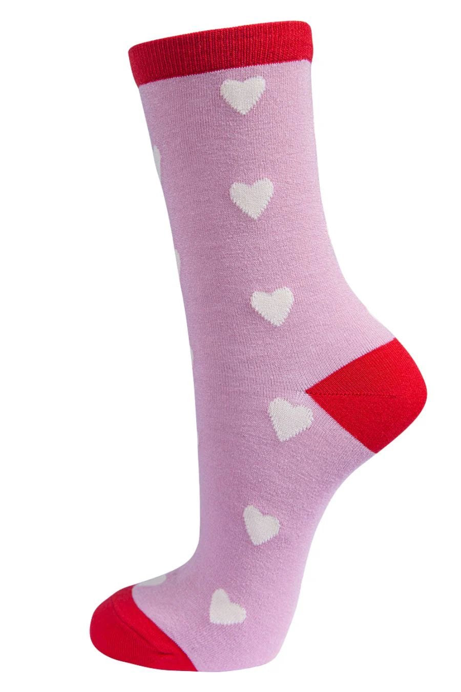 Pink & white heart socks