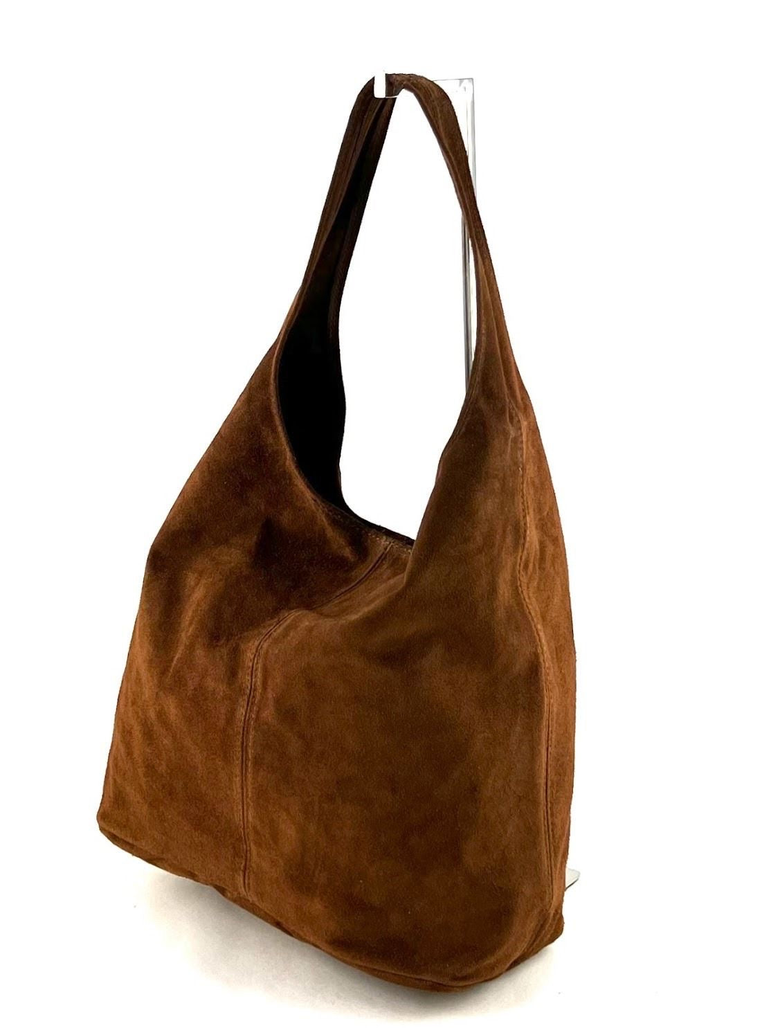 Suede shopper bag - brown