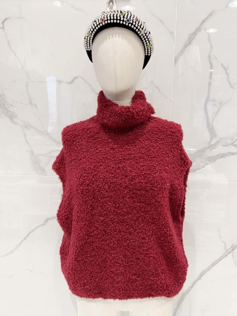 Teddy polo neck -burgundy