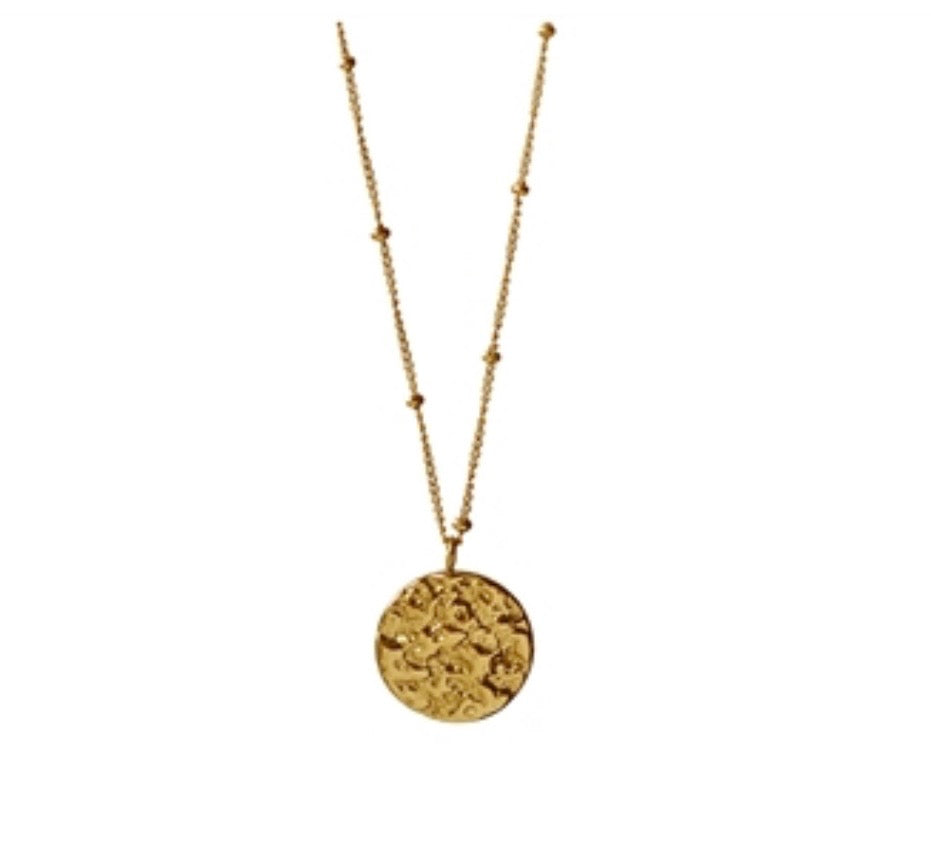 Disc necklace in 18kt gold plate