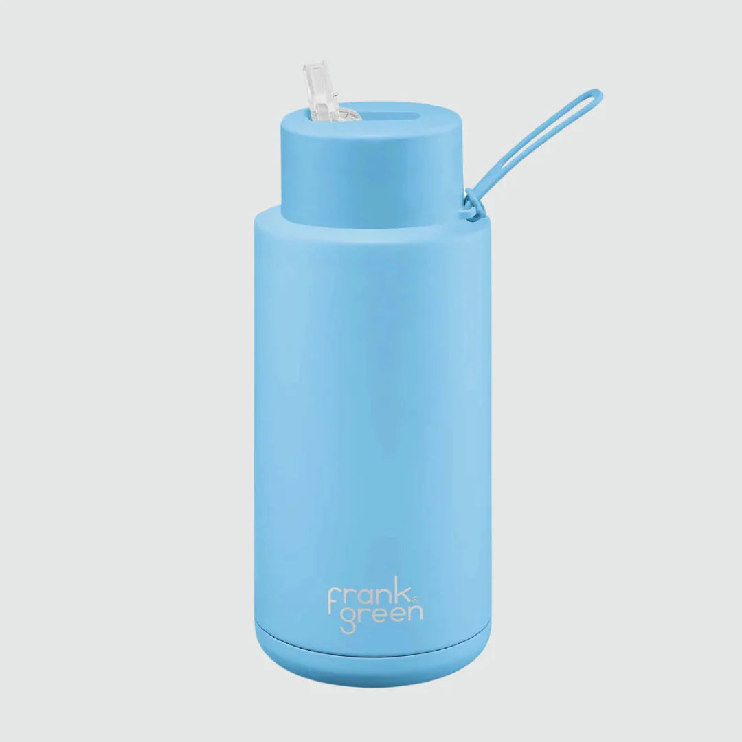 Frank Green 1L ceramic water bottle - sky blue