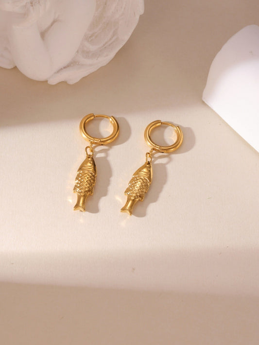 Gold fish earrings