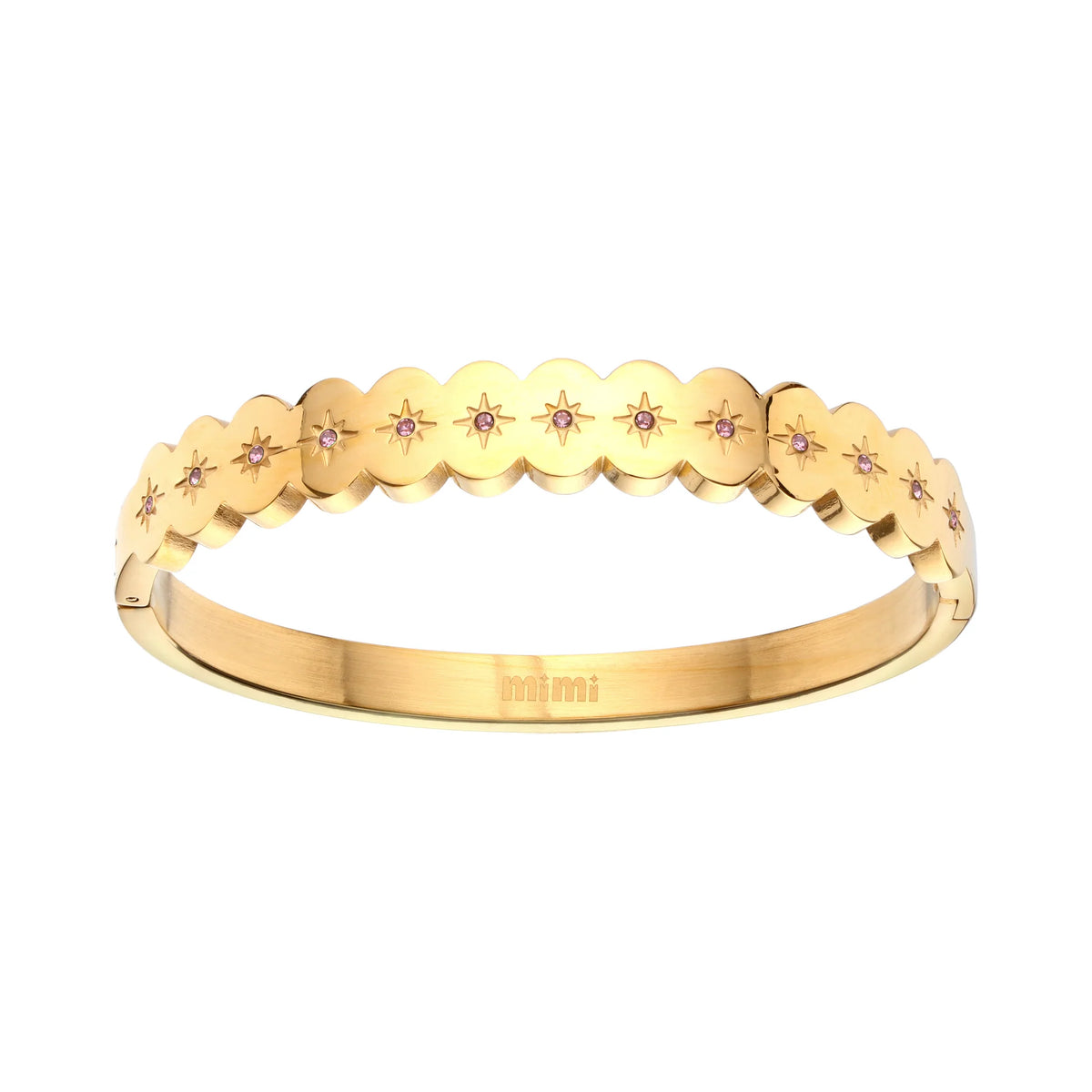 Bijoux De Mimi Tallulah gold pink star bangle