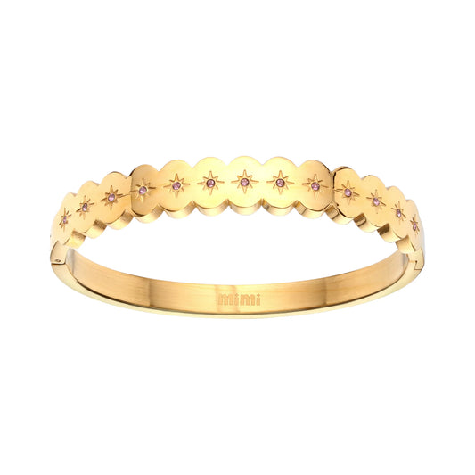 Bijoux De Mimi Tallulah gold pink star bangle
