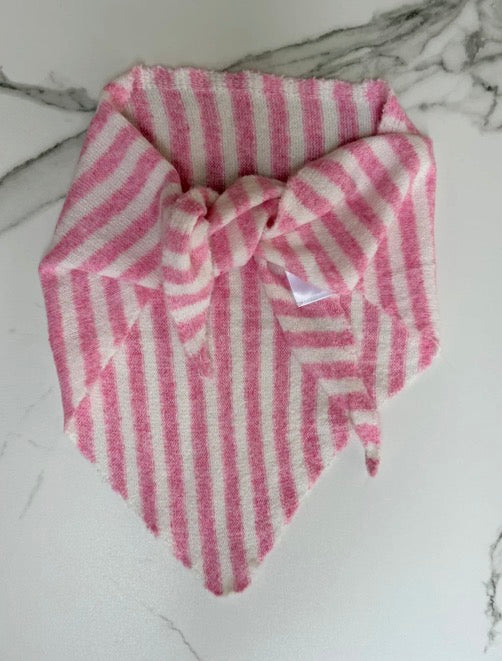 Triangle Scarf Striped -Pink