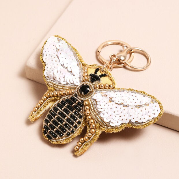 Beaded Bee keyring & bag charm