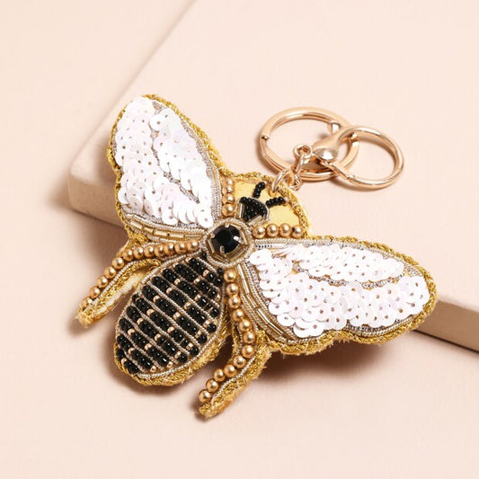 Beaded Bee keyring & bag charm