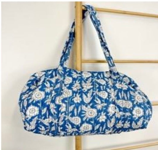 Indian duffel bag - blue paisley print