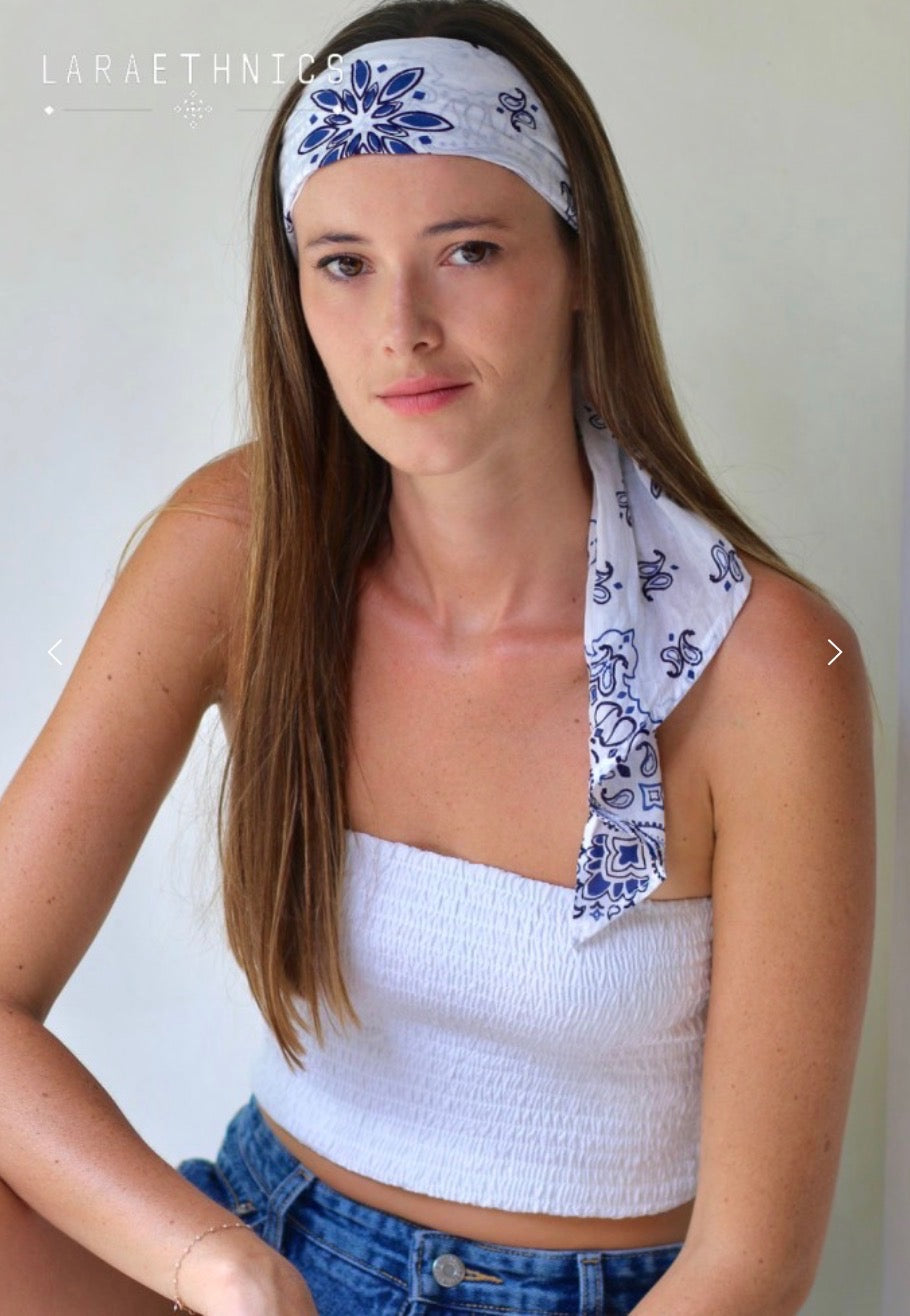 Laraethnics Baya bandana - white