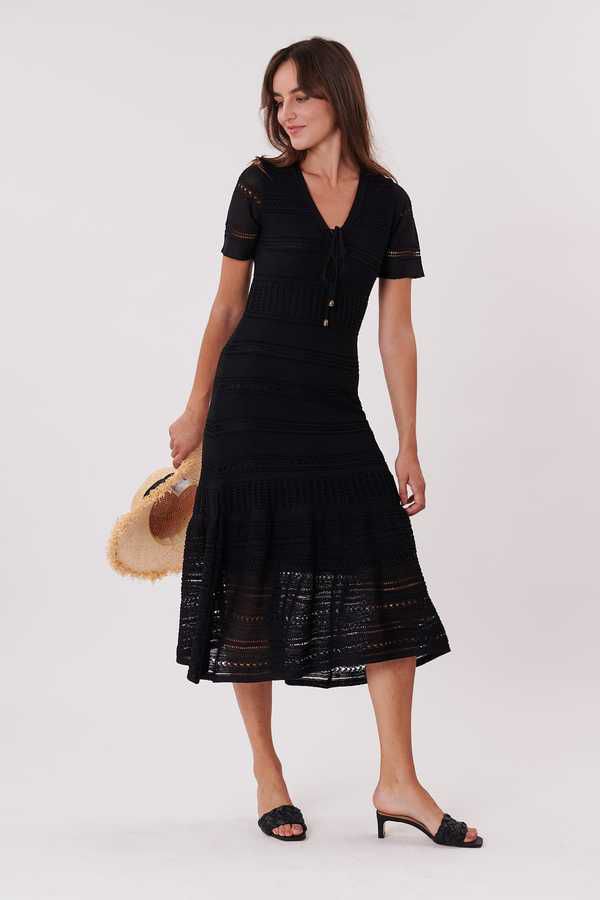 Derhy Crochet Dress - Black