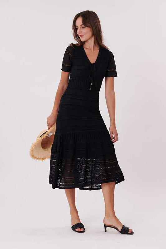 Derhy Crochet Dress - Black