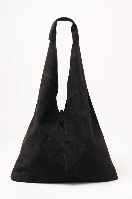 Suede shoulder bag - black