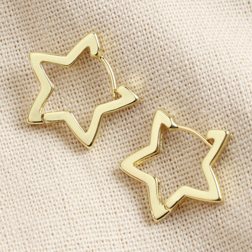 Star Huggie earrings - gold