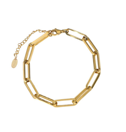 Long links bracelet in gold