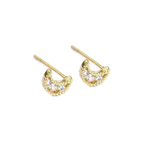 Crystal moon earrings