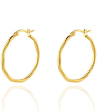 Twisted hoop gold earrings