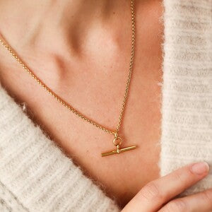 Gold T Bar Necklace