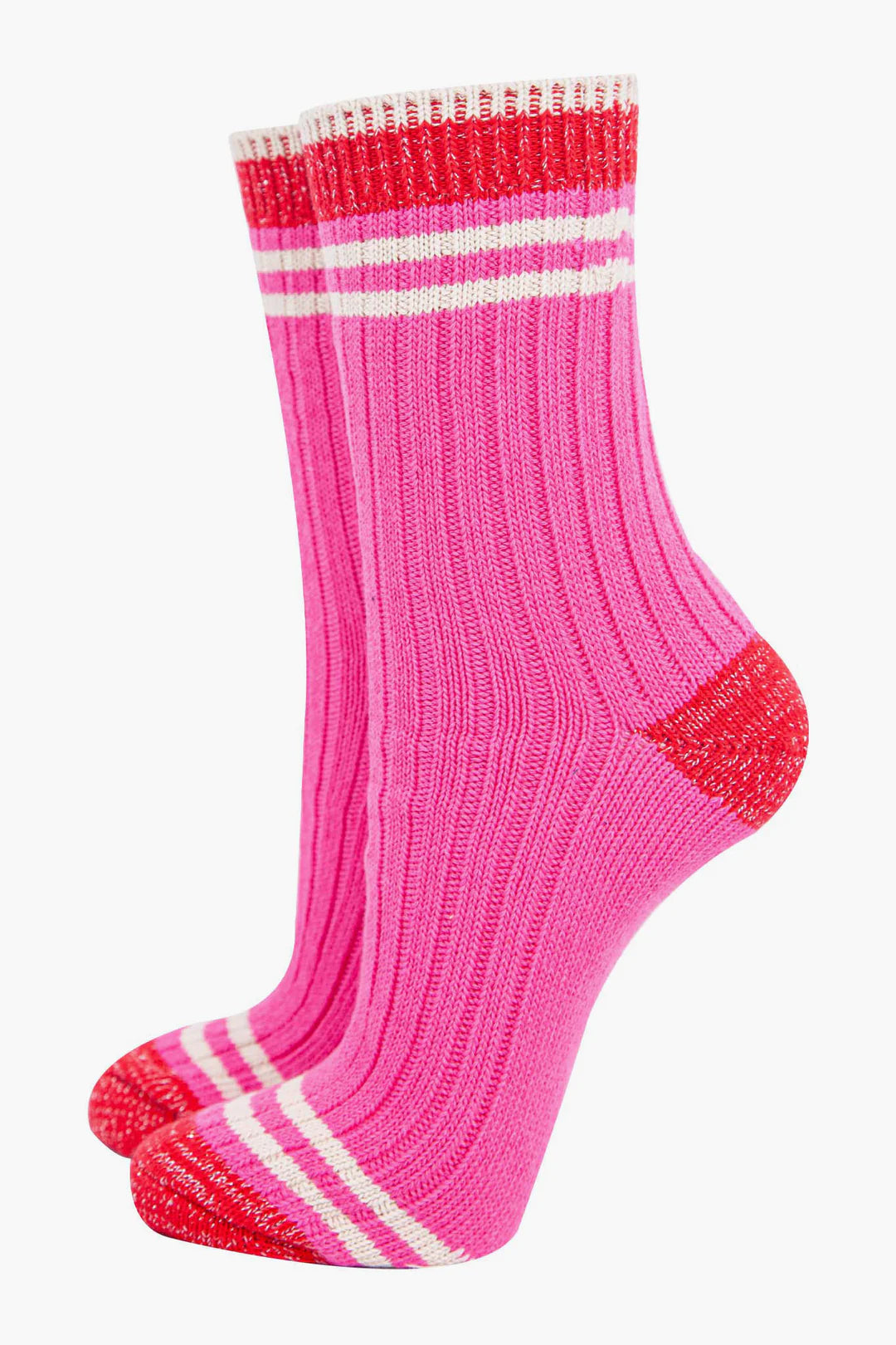 Stripe Socks - Pink & Red
