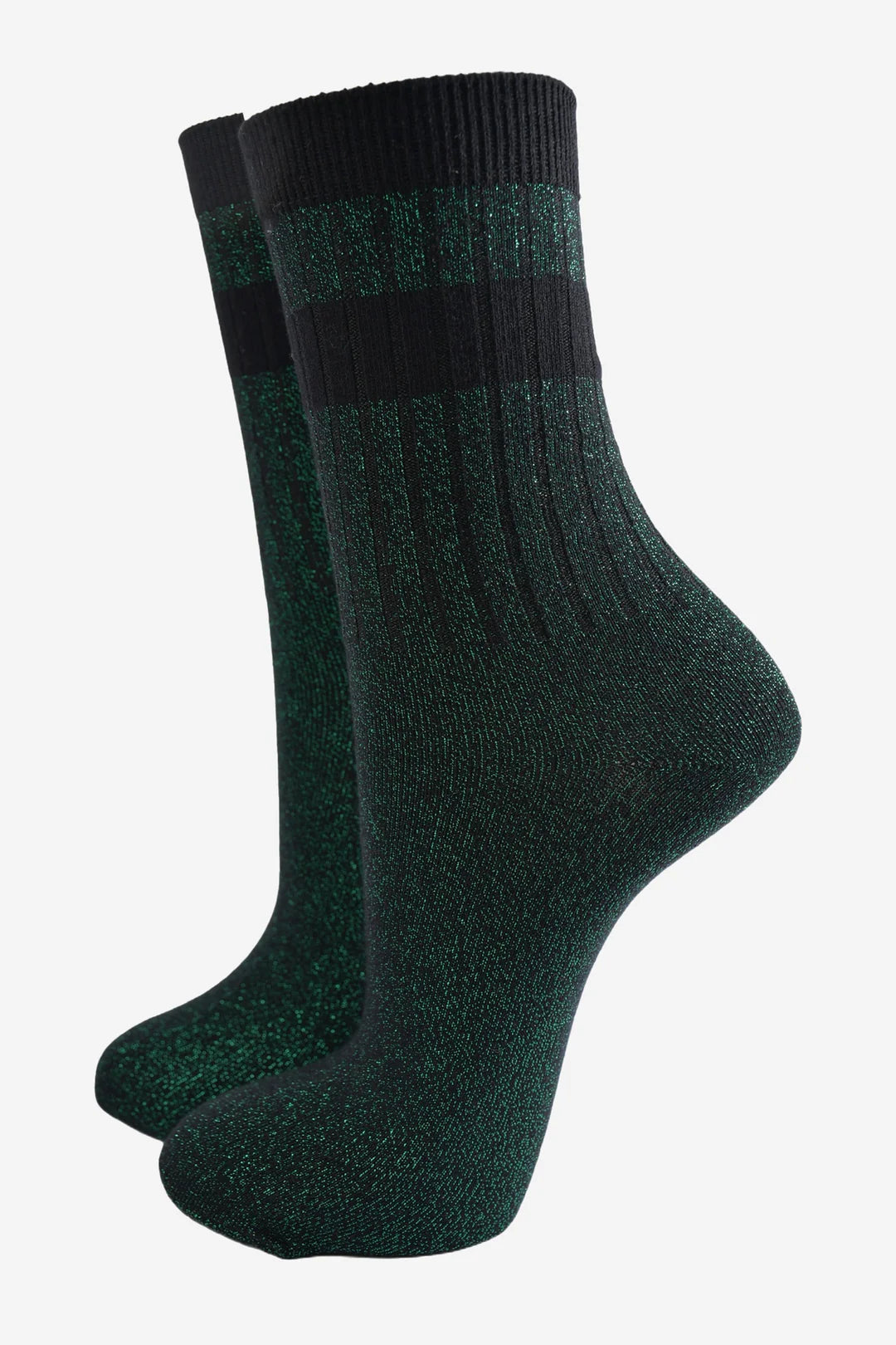 Glitter Socks - Green & Black