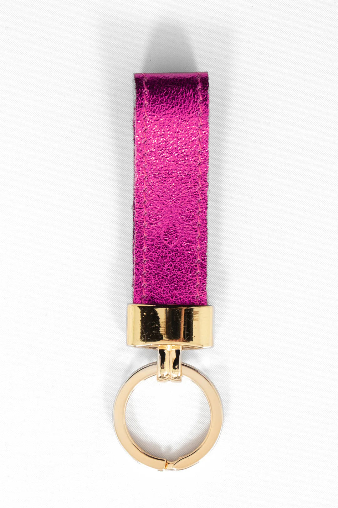 Leather Keyring - Pink