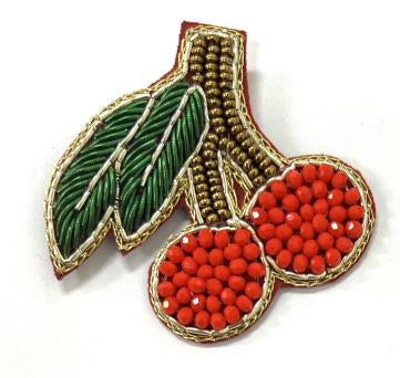 Beaded Cherry Broach