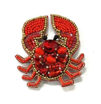 Beaded Crab Broach