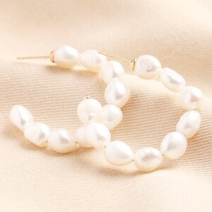 Freshwater Pearl Hoop Earrings