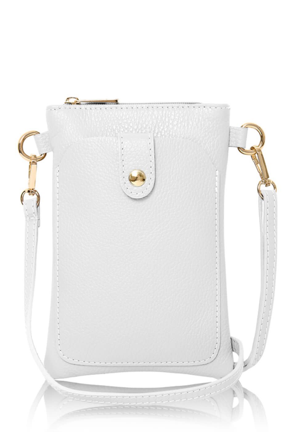 Leather crossover bag - white