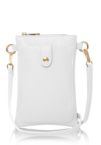 Leather crossover bag - white