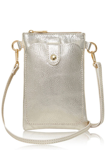 Leather crossover bag - gold