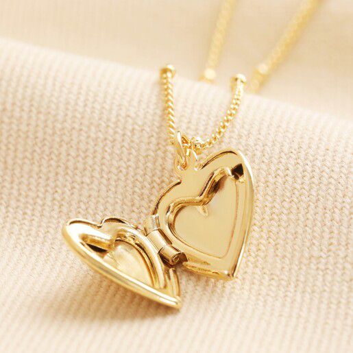 Heart necklace - 14ct gold plated brass
