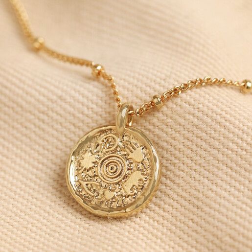 Talisman pendant satellite chain necklace in gold