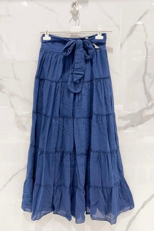 Cotton maxi skirt - navy