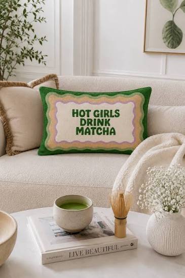 Hot Girls Drink Matcha Cushion