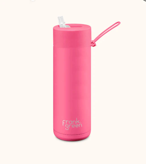 Frank Green 20oz Ceramic Water Bottle - Neon Pink
