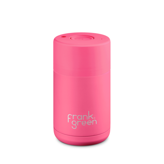 Frank Green Neon Pink Ceramic Reusable Cup - 10oz / 295ml