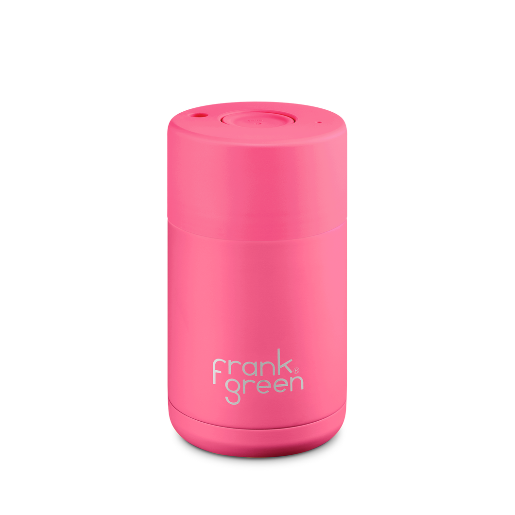 Frank Green Neon Pink Ceramic Reusable Cup - 10oz / 295ml
