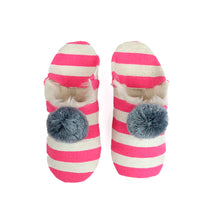 Pink and White Stripe Slippers